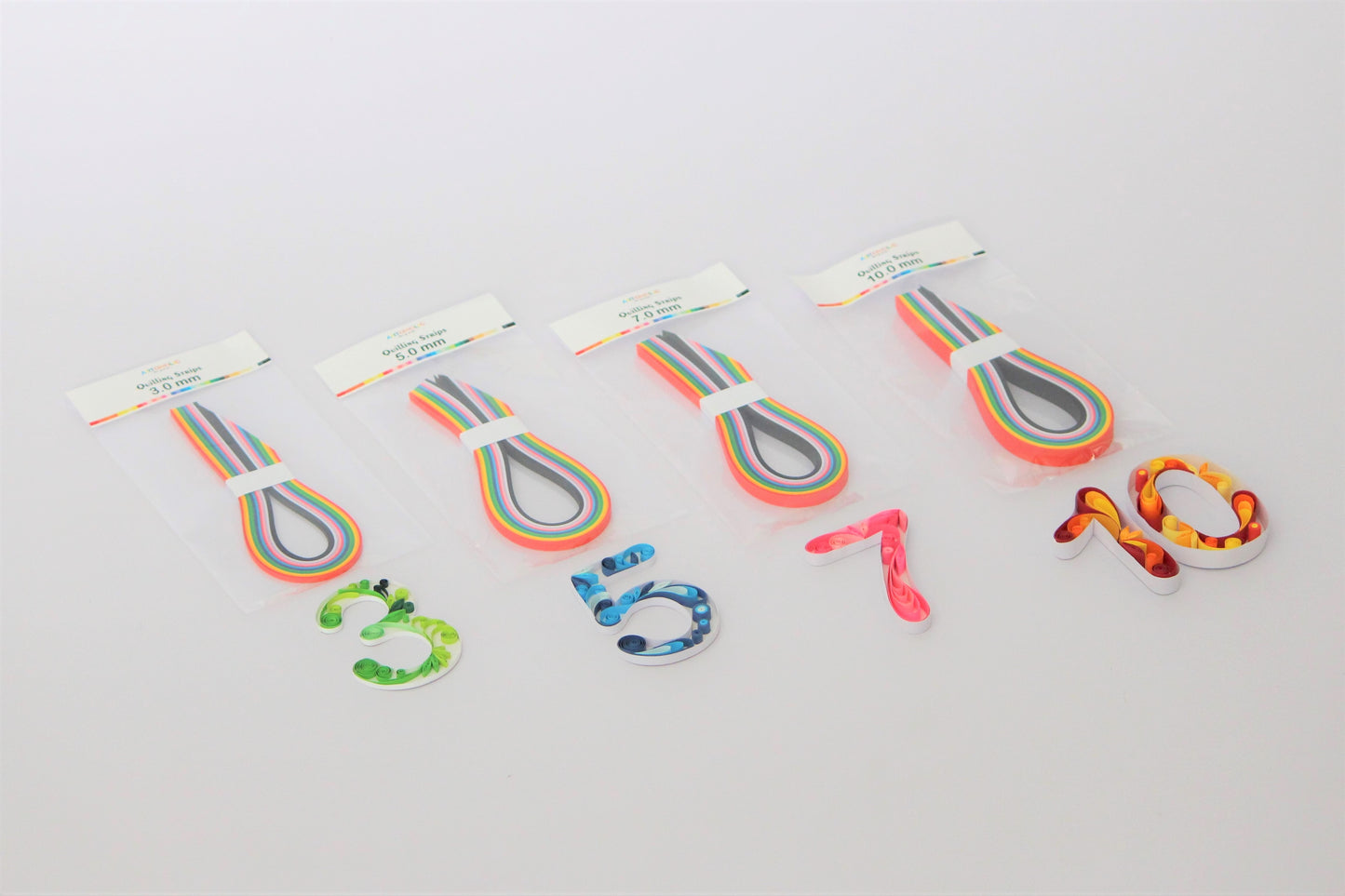multicolor Quilling strips 2mm 3mm 5mm 7mm 10mm colorful